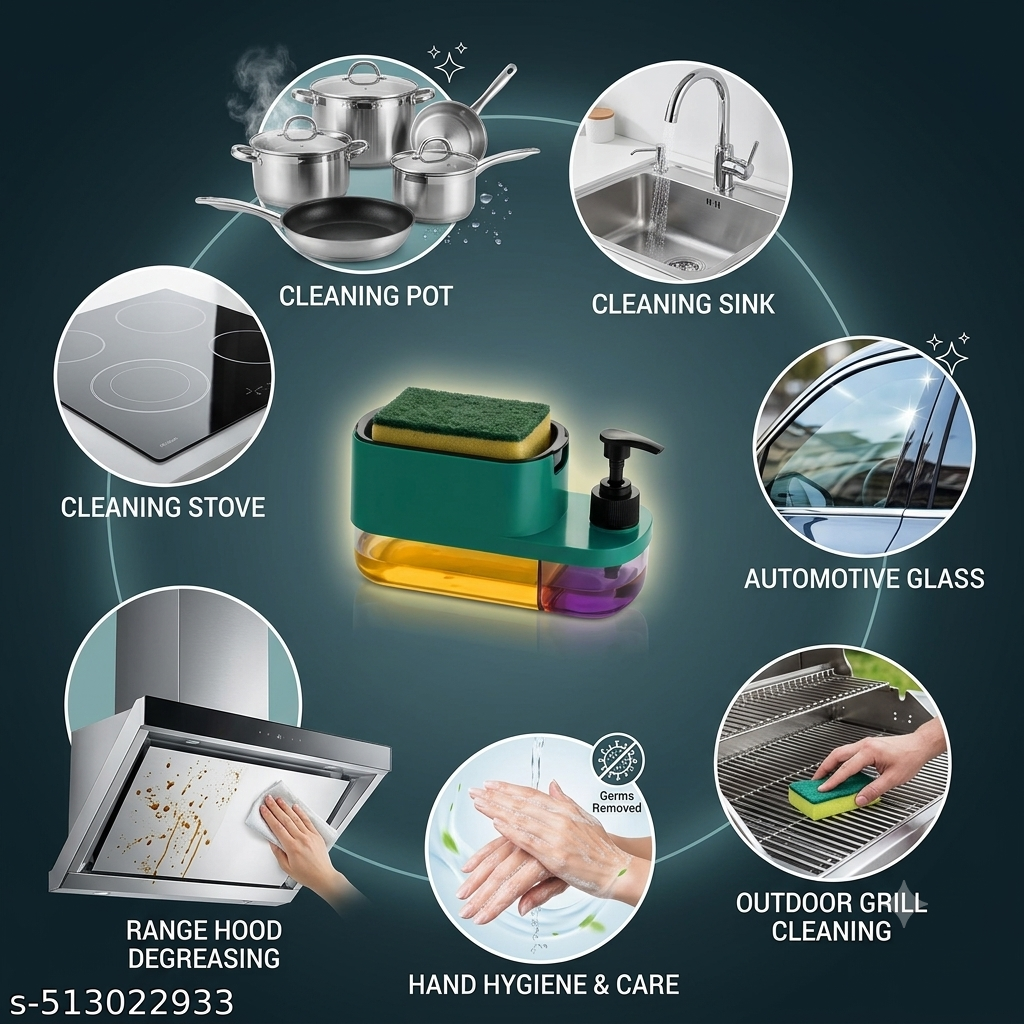🧽 3-IN-1 SOAP DISPENSER WITH COMPACT SPONGE