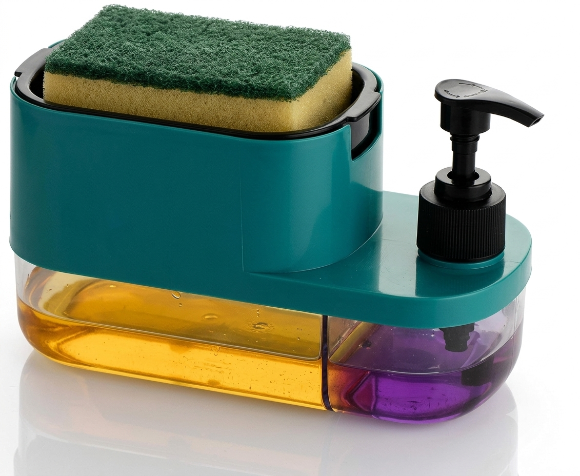 🧽 3-IN-1 SOAP DISPENSER WITH COMPACT SPONGE